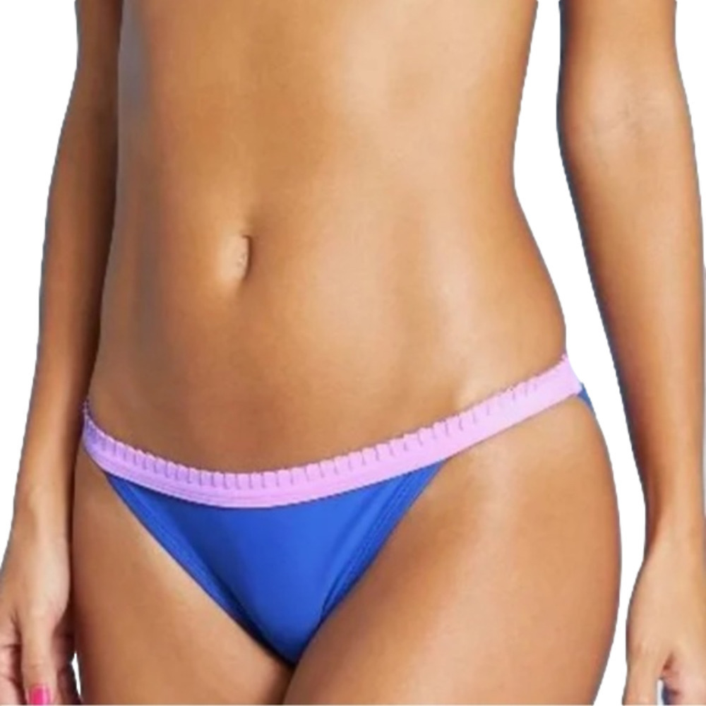 JUNIORS' Stitched contrast Trim Cheeky Bikini Bottom - Xhilaration Cobalt